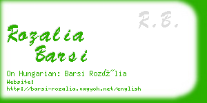 rozalia barsi business card